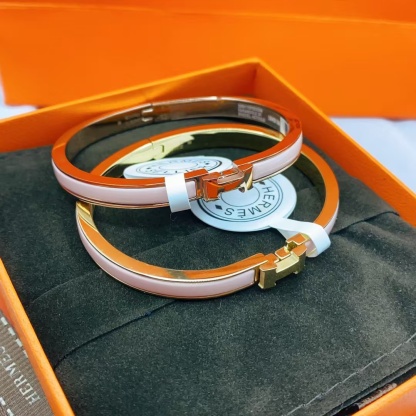 Buy replica Hermes H Pink Enamel Bracelet and replica jewelry from PICKS Jewelry