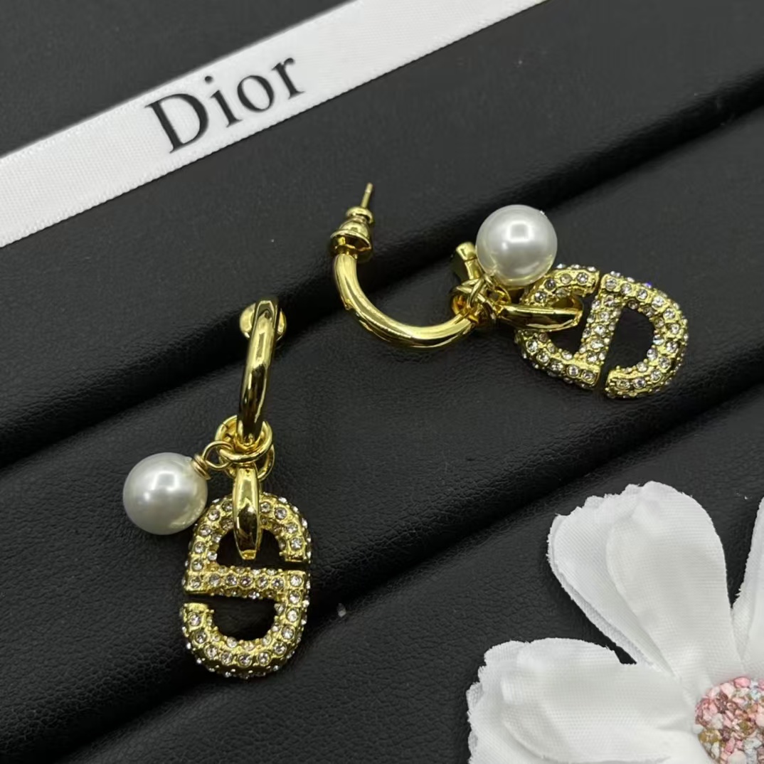 Buy replica Dior Hoop with Pearl and CD Dangle Earrings and replica jewelry from PICKS Jewelry