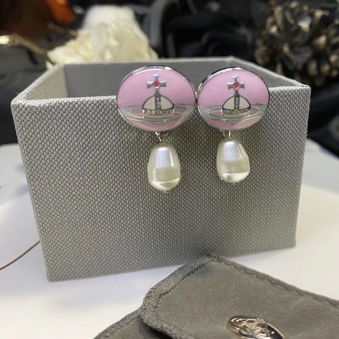 Buy replica Vivienne Westwood Enamel Detachable  Teardrop Pearl Earrings and replica jewelry from PICKS Jewelry