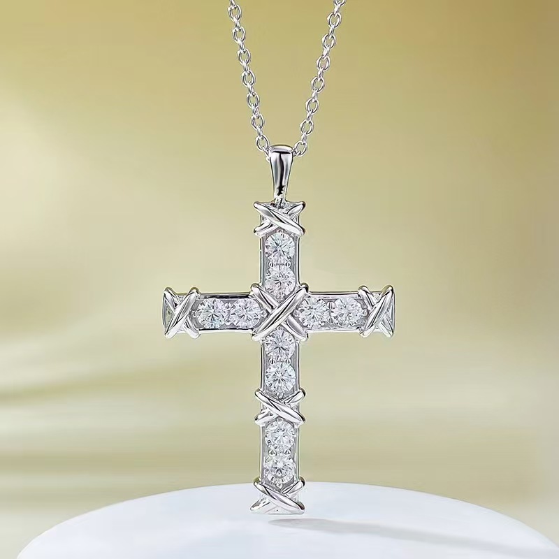 Buy replica Tiffany Ten Stone Cross Pendant with Diamonds and replica jewelry from PICKS Jewelry