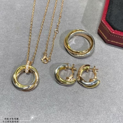 Buy replica Cartier Three Colors Metal Hoop Earrings and replica jewelry from PICKS Jewelry