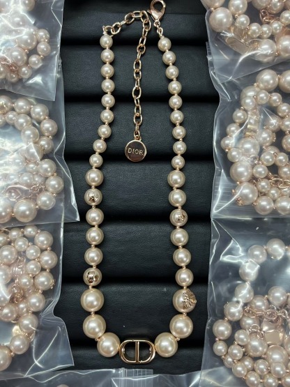 Buy replica Dior Rose Gold- Finish Vintage Pearl Necklace and replica jewelry from PICKS Jewelry