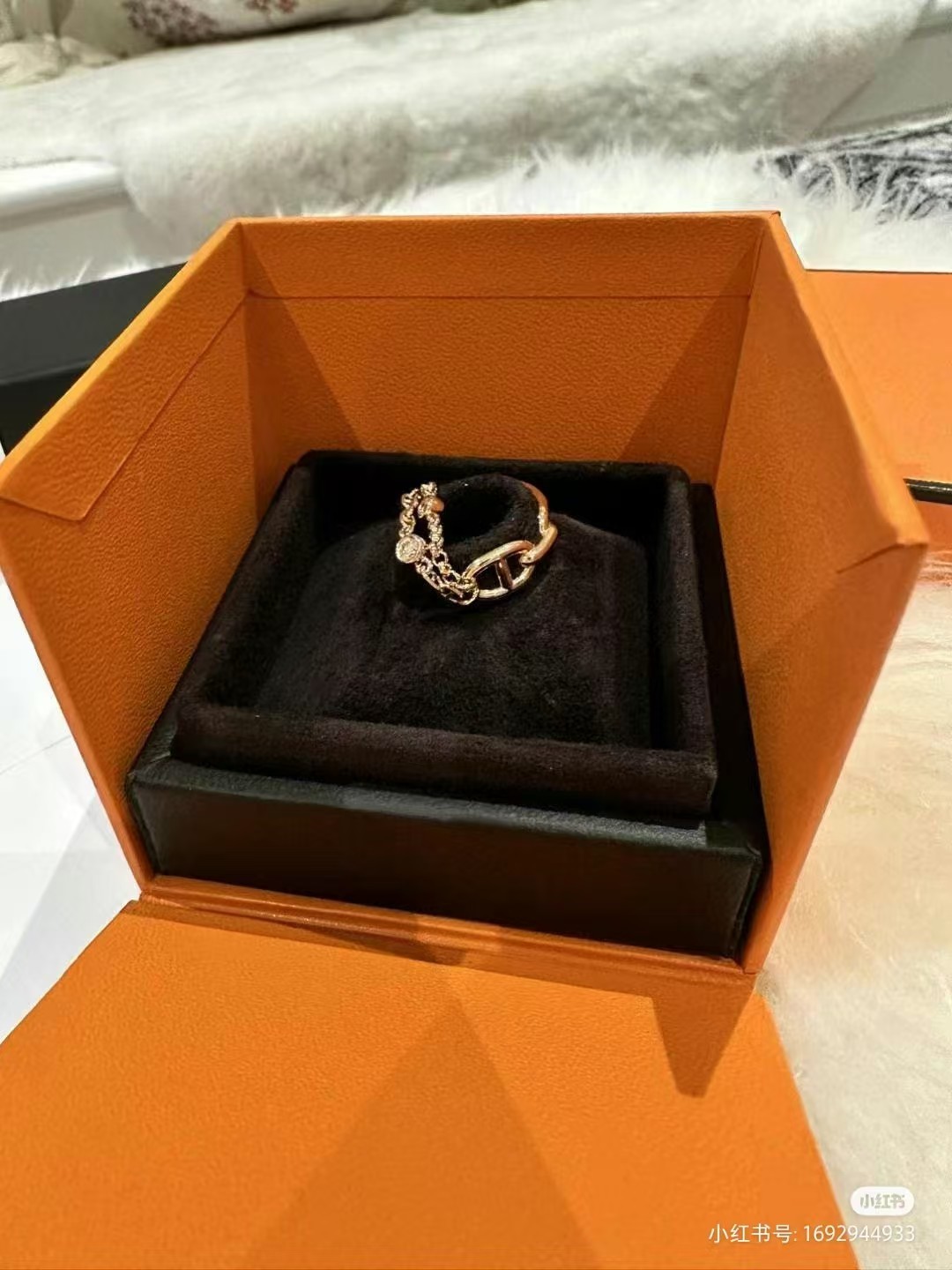 Buy replica Hermes Chaine D'ancre Enchainee Ring and replica jewelry from PICKS Jewelry