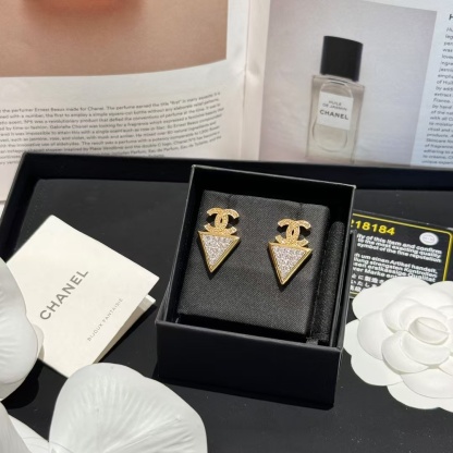 Buy replica Chanel Geometric Triangle Stud Earrings and replica jewelry from PICKS Jewelry