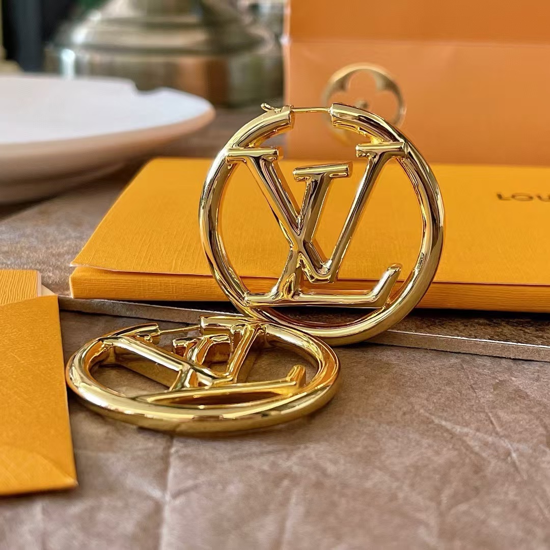 Buy replica Louis Vuitton Large Hollow Round LV Letter Earrings and replica jewelry from PICKS Jewelry