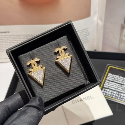 Buy replica Chanel Geometric Triangle Stud Earrings and replica jewelry from PICKS Jewelry