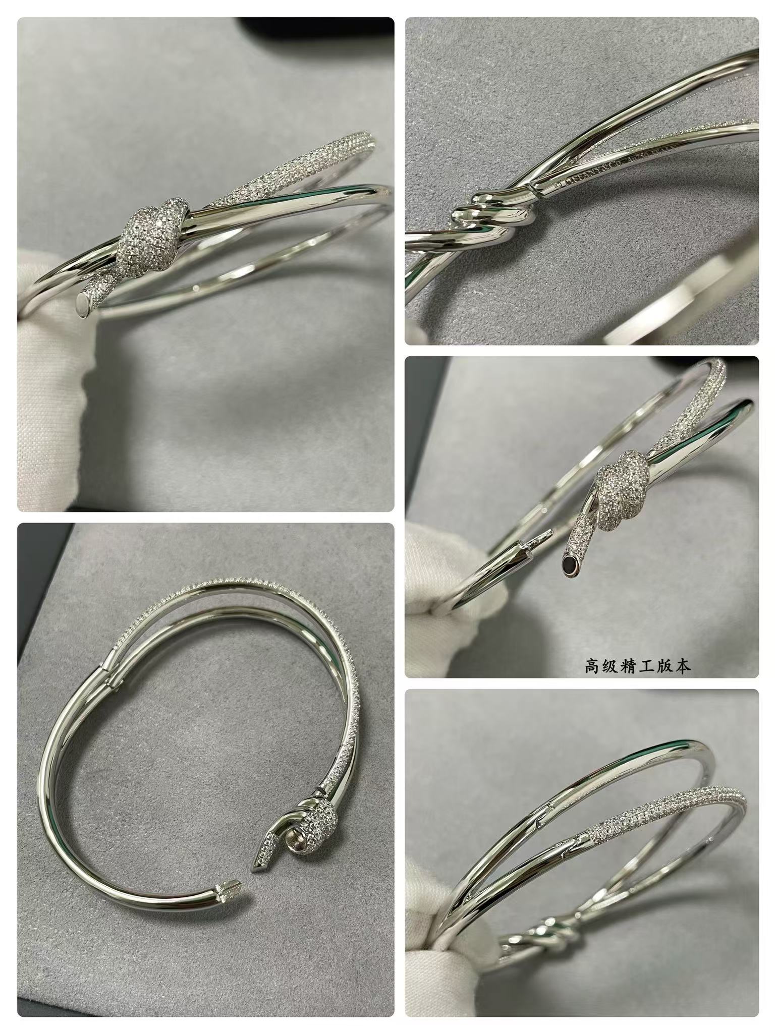 Buy replica Tiffany Knot Double Row Hinged Bangle and replica jewelry from PICKS Jewelry
