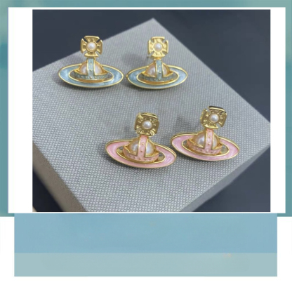 Buy replica Vivienne Westwood Enamel Candy Color Saturn Earrings and replica jewelry from PICKS Jewelry