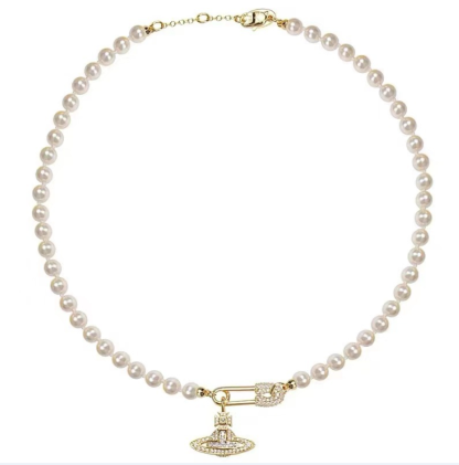 Buy replica Vivienne Westwood Saturn Pearl Necklace and replica jewelry from PICKS Jewelry