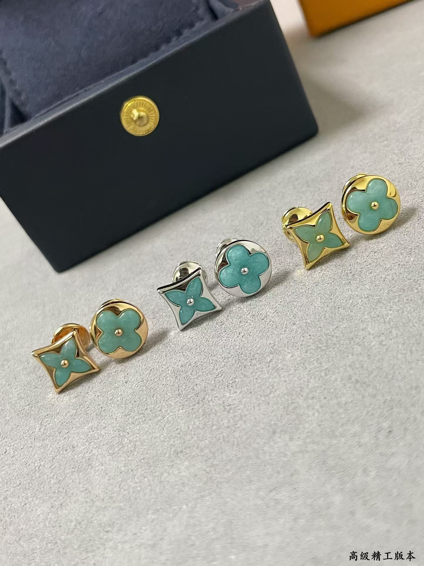 Buy replica Louis Vuitton AB Style Amazonite Stud Earrings and replica jewelry from PICKS Jewelry