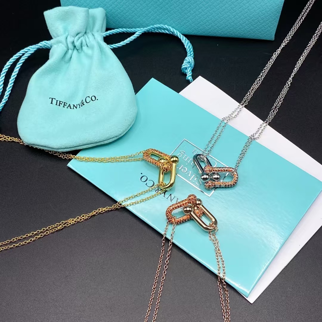 Buy replica Tiffany Large Double Link Pendant Necklace and replica jewelry from PICKS Jewelry