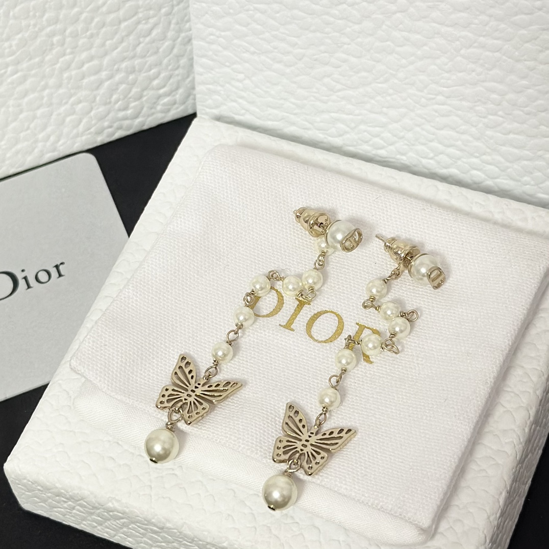 Buy replica Dior Long Tassel Butterfly Dangle Pearl Earrings and replica jewelry from PICKS Jewelry
