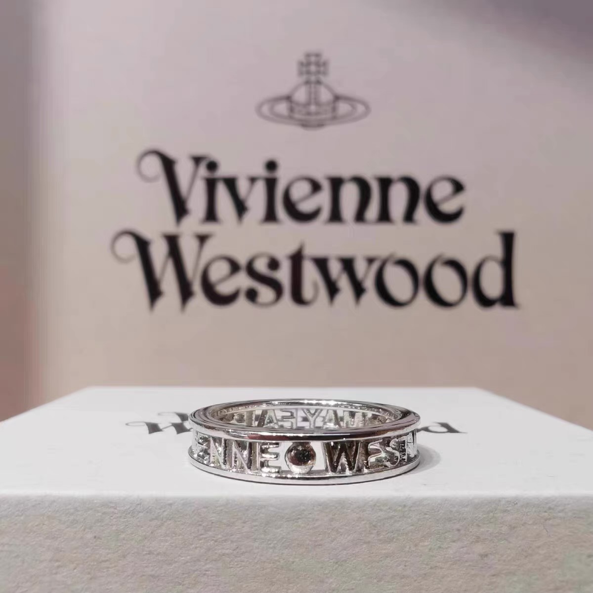 Buy replica Vivienne Westwood Hollow Letters Ring and replica jewelry from PICKS Jewelry