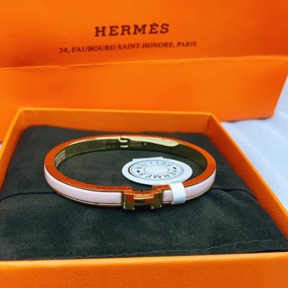 Buy replica Hermes H Pink Enamel Bracelet and replica jewelry from PICKS Jewelry