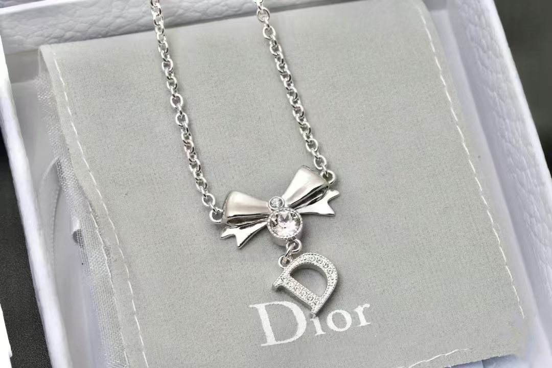 Buy replica Dior Bow Letter D Pendant Necklace and replica jewelry from PICKS Jewelry