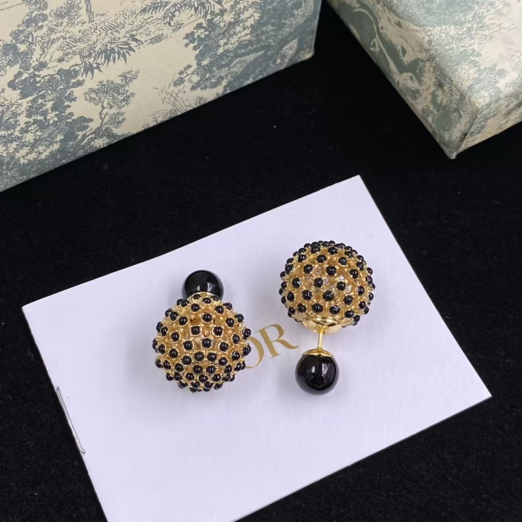 Buy replica Dior Black Stud Earrings and replica jewelry from PICKS Jewelry