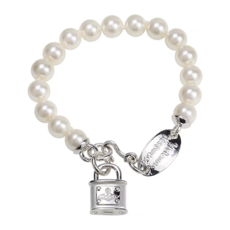Buy replica Vivienne Westwood Lock Charm Pearl Bracelet and replica jewelry from PICKS Jewelry
