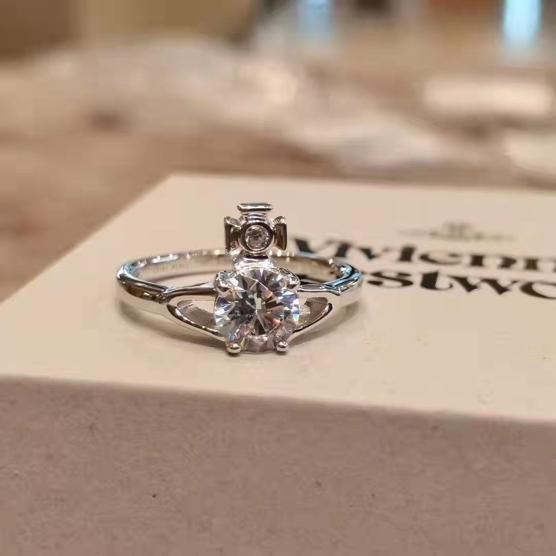 Buy replica Vivienne Westwood Silver Saturn Diamond Ring and replica jewelry from PICKS Jewelry