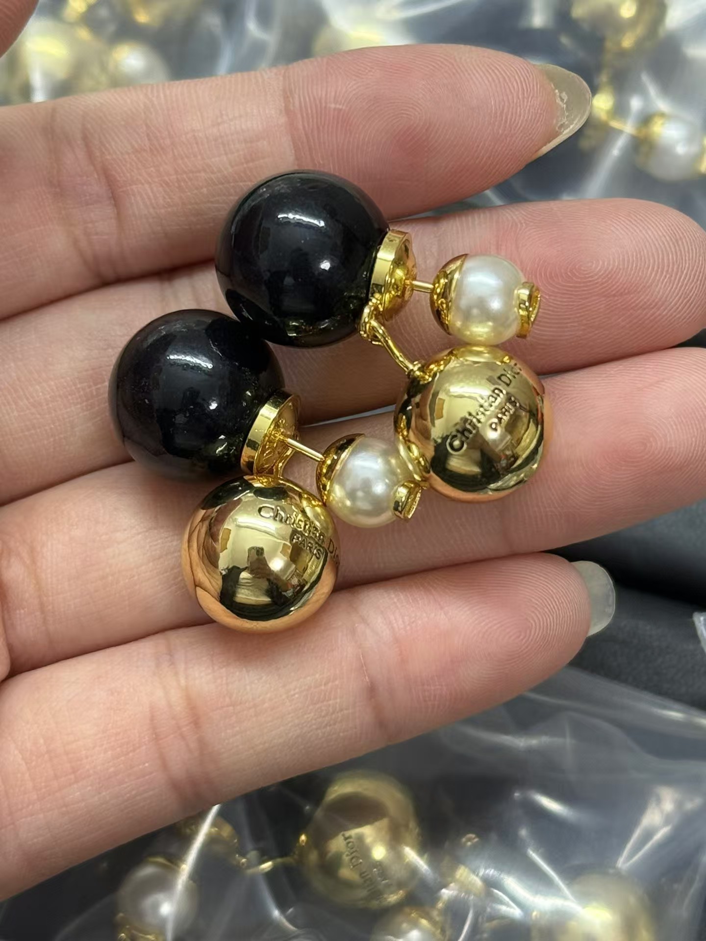 Buy replica Dior Black Pearl Earrings and replica jewelry from PICKS Jewelry