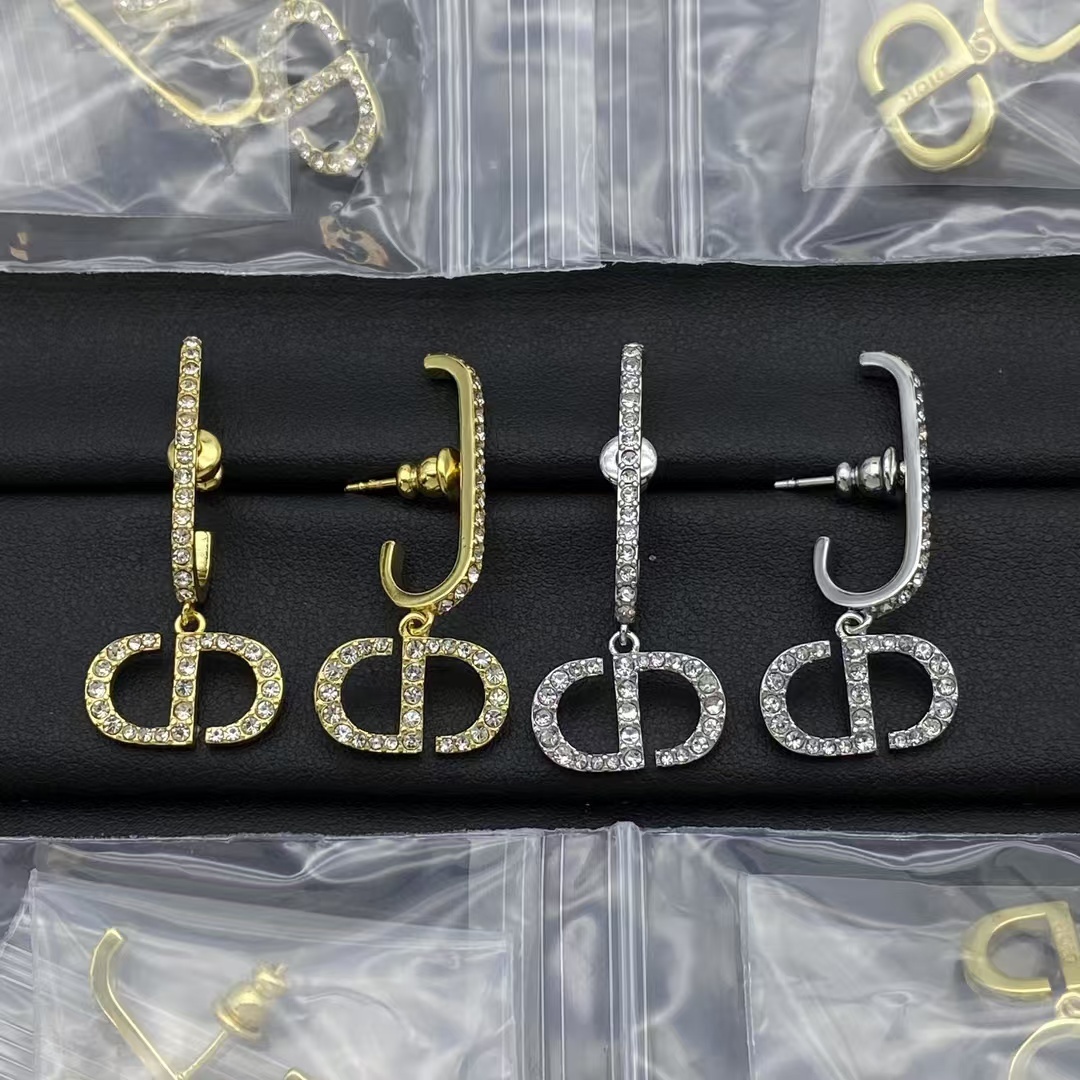 Buy replica Dior Huggie Hoop Earrings with CD Drop and replica jewelry from PICKS Jewelry