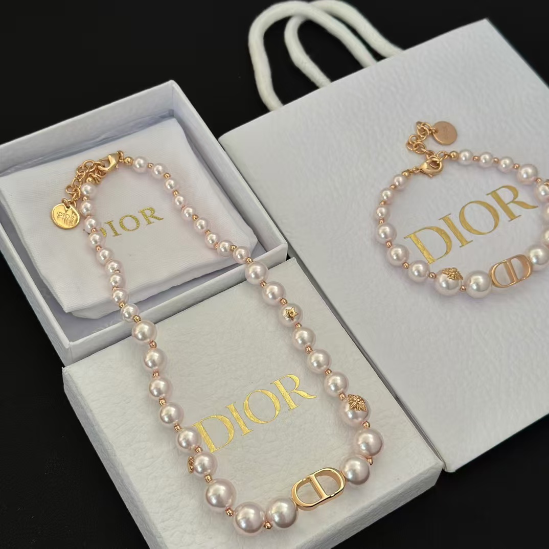 Buy replica Dior Rose Gold- Finish Vintage Pearl Necklace and replica jewelry from PICKS Jewelry