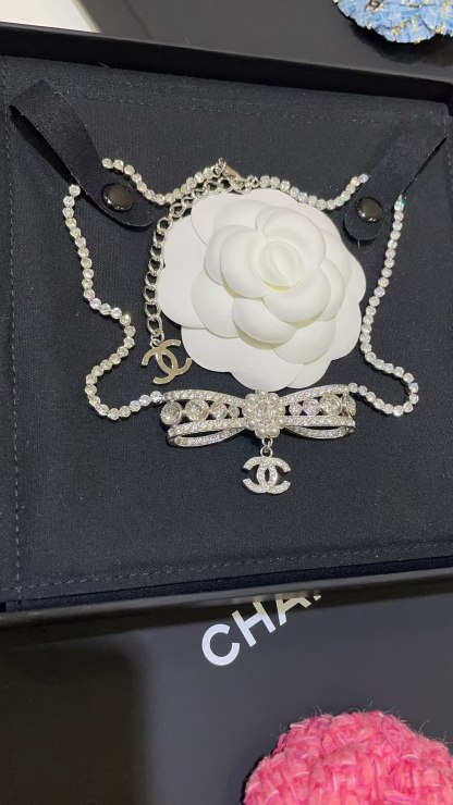 Buy replica Chanel Rhinestone Strass Bowknot Pendant Necklace and replica jewelry from PICKS Jewelry