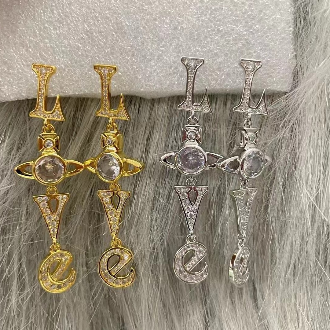 Buy replica Vivienne Westwood Letter LOVE Long Style Earrings and replica jewelry from PICKS Jewelry