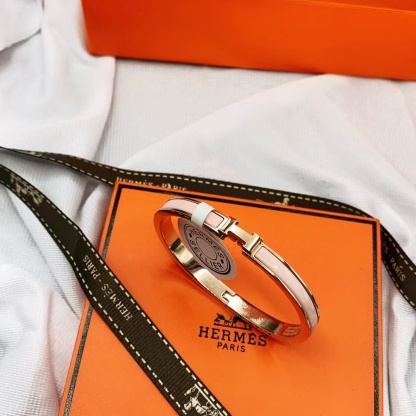 Buy replica Hermes H Pink Enamel Bracelet and replica jewelry from PICKS Jewelry