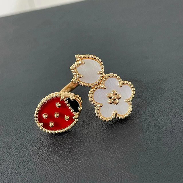 Buy replica Van Cleef & Arpels Flower and Ladybug Ring and replica jewelry from PICKS Jewelry
