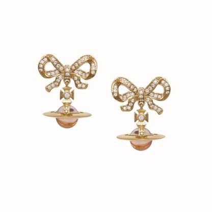 Buy replica Vivienne Westwood Bowknot Crystal Saturn Earrings and replica jewelry from PICKS Jewelry