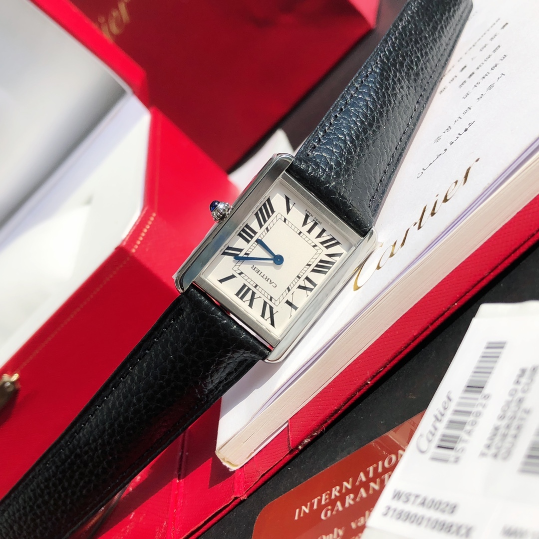 Buy replica Cartier Classic Tank Series Calf Leather Strap Women Watch and replica jewelry from PICKS Jewelry