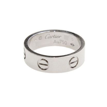 NEW CARTIER LOVE RING B4084760 18kt WHITE GOLD  SILVER - picksjewelry.com