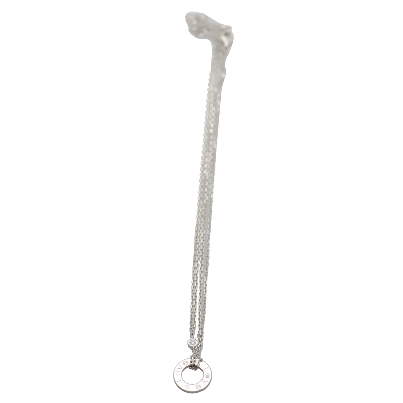 NEW CARTIER LOVE NECKLACE B7219400 SILVER 18KT WHITE GOLD - picksjewelry.com