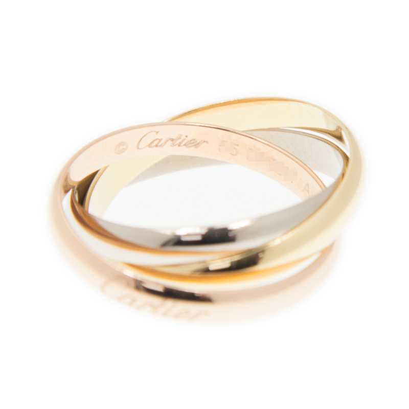 NEW CARTIER TRINITY RING B4086155 18kt ROSE GOLD & WHITE GOLD & YELLOW GOLD GOLD/SLIVER - picksjewelry.com