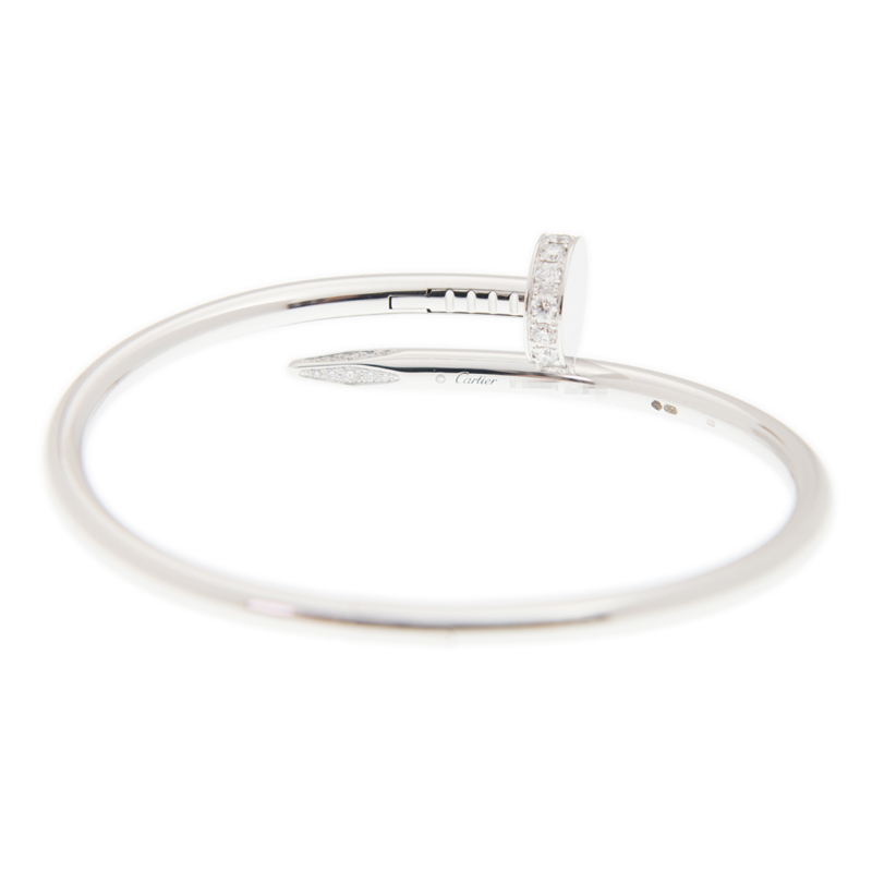 NEW CARTIER JUSTE UN CLOU BRACELET B6048716 18kt WHITE GOLD  SILVER - picksjewelry.com