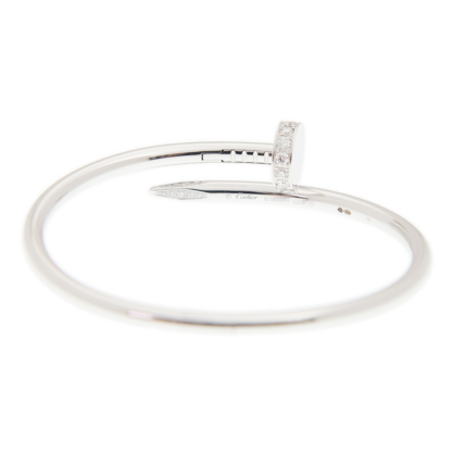 NEW CARTIER JUSTE UN CLOU BRACELET B6048716 18kt WHITE GOLD  SILVER - picksjewelry.com