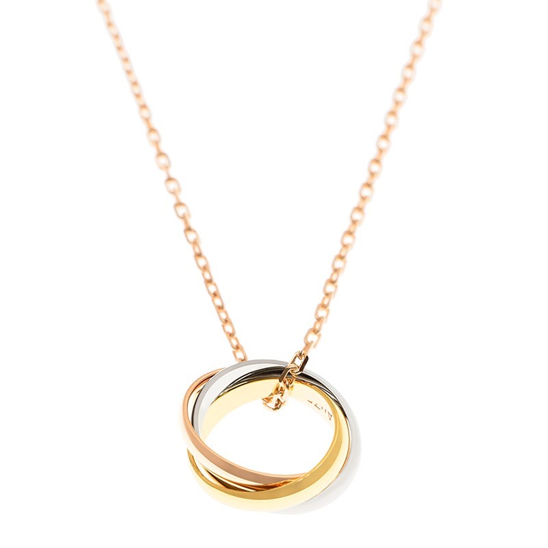 NEW CARTIER TRINITY NECKLACE B7224574 SILVER 18kt WHITE GOLD - picksjewelry.com