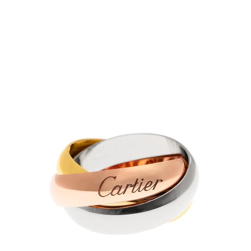 NEW CARTIER TRINITY RING B4052855 18kt ROSE GOLD & WHITE GOLD & YELLOW GOLD PINK GOLD/SILVER - picksjewelry.com