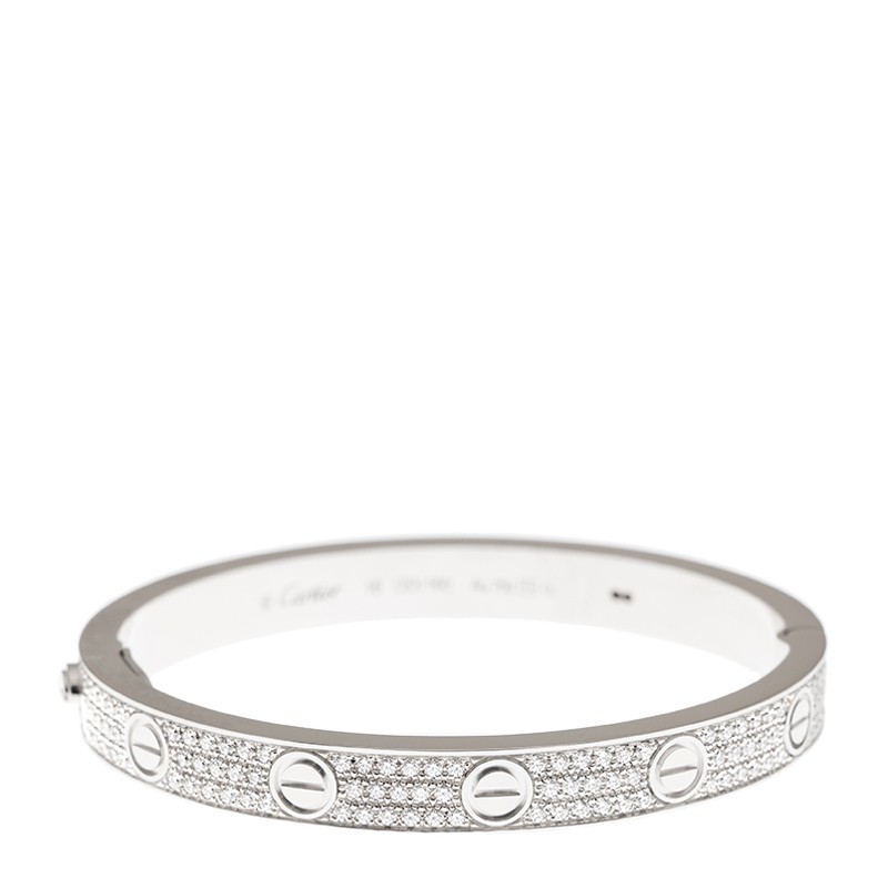 NEW CARTIER LOVE BRACELET N6717616 18kt WHITE GOLD  SILVER - picksjewelry.com