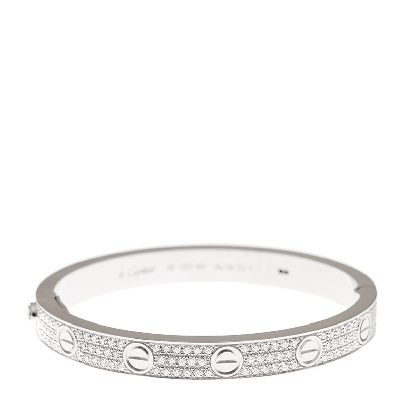 NEW CARTIER LOVE BRACELET N6717616 18kt WHITE GOLD SILVER - picksjewelry.com