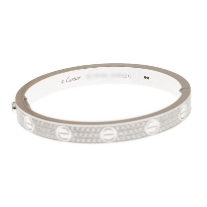 NEW CARTIER LOVE BRACELET N6717616 18kt WHITE GOLD  SILVER - picksjewelry.com