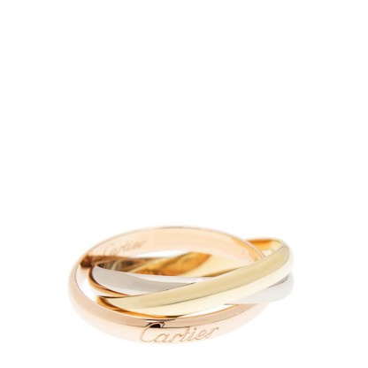NEW CARTIER TRINITY RING B4086151 18kt ROSE GOLD & WHITE GOLD & YELLOW GOLD GOLD/SLIVER - picksjewelry.com
