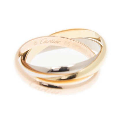 NEW CARTIER TRINITY RING B4086151 18kt ROSE GOLD & WHITE GOLD & YELLOW GOLD GOLD/SLIVER - picksjewelry.com