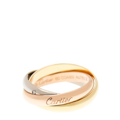 NEW CARTIER TRINITY RING B4088551 18kt ROSE GOLD & WHITE GOLD & YELLOW GOLD GOLD/SLIVER - picksjewelry.com