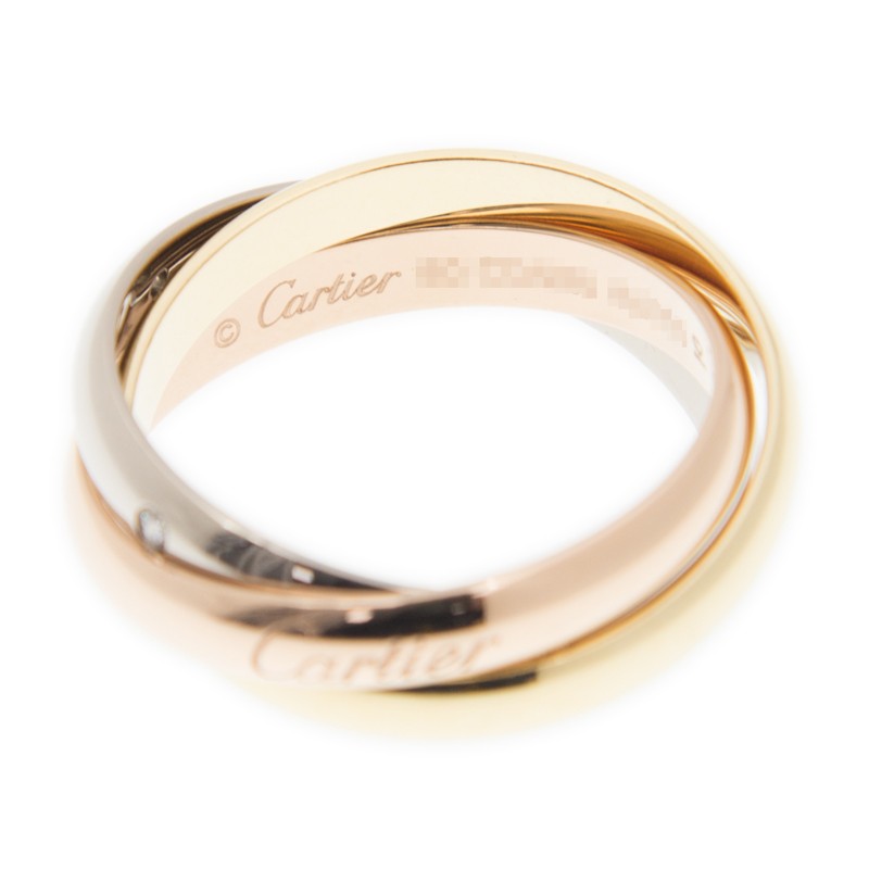 NEW CARTIER TRINITY RING B4088551 18kt ROSE GOLD & WHITE GOLD & YELLOW GOLD GOLD/SLIVER - picksjewelry.com