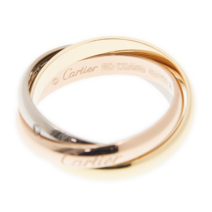 NEW CARTIER TRINITY RING B4088551 18kt ROSE GOLD & WHITE GOLD & YELLOW GOLD GOLD/SLIVER - picksjewelry.com