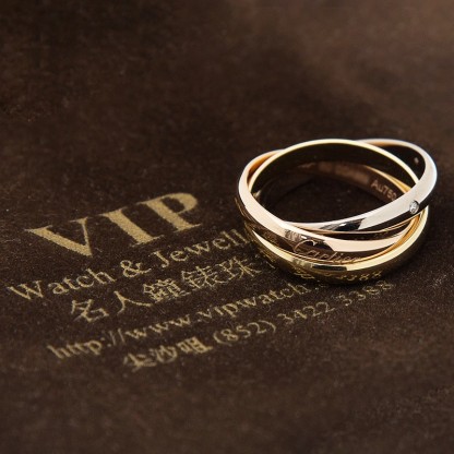 NEW CARTIER TRINITY RING B4088551 18kt ROSE GOLD & WHITE GOLD & YELLOW GOLD GOLD/SLIVER - picksjewelry.com
