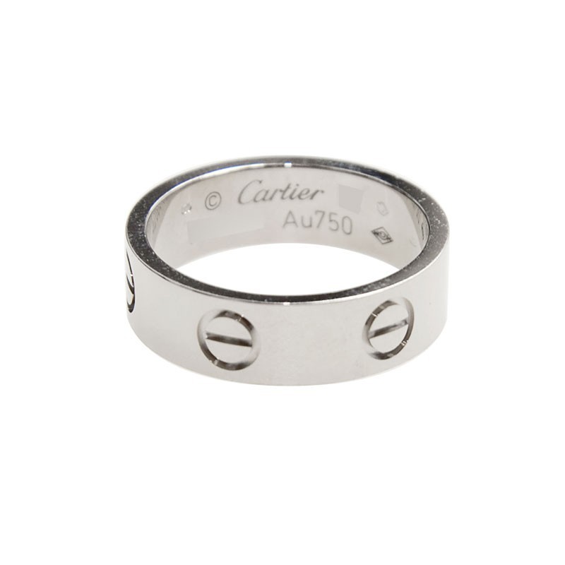 NEW CARTIER LOVE RING B4084761 18kt WHITE GOLD SILVER - picksjewelry.com