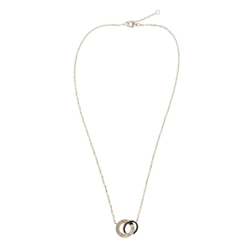 NEW CARTIER LOVE NECKLACE B7216300 SILVER 18kt WHITE GOLD - picksjewelry.com