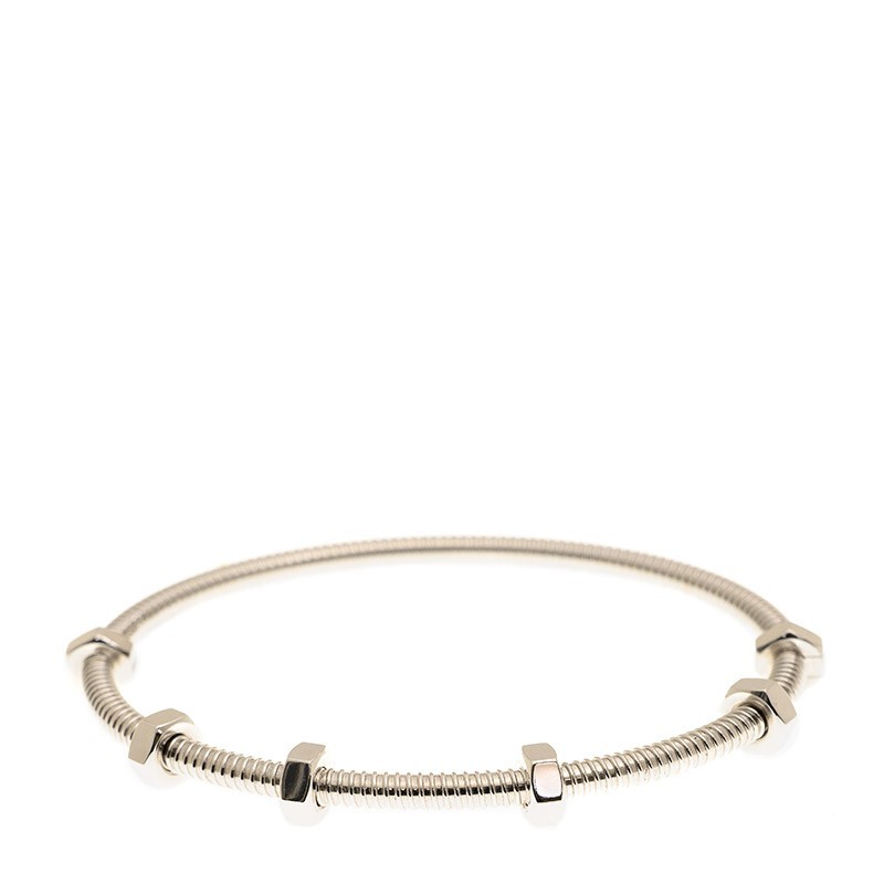 NEW CARTIER ECROU DE CARTIER BRACELER B6049618 18kt WHITE GOLD SILVER - picksjewelry.com